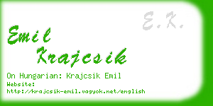 emil krajcsik business card